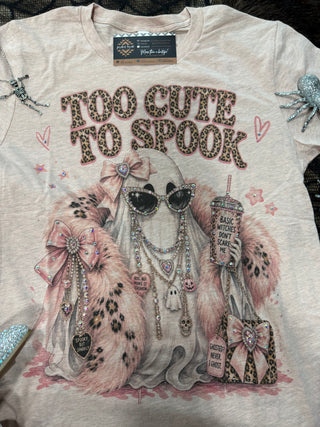 Pink Spooky Blingy Rhinestone Graphic Tee