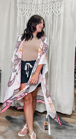 Pink Paisley Kimono
