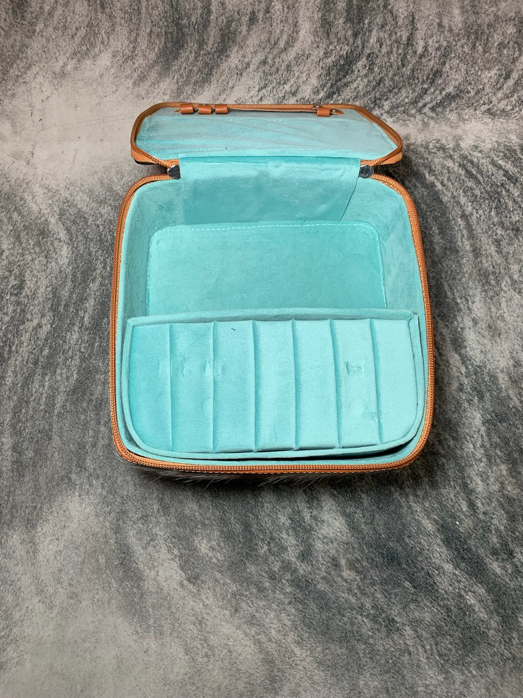 Large Hair On Hide Leather Jewelry Box