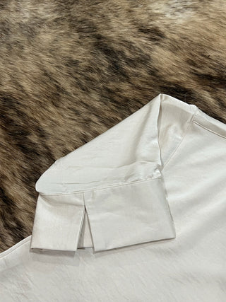 V-neck Metal Button Down Shirt