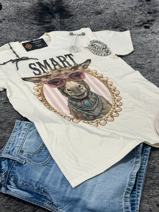 Smart A** Rhinestone Donkey Graphic Tee