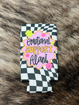 Emotional support alani can koozies