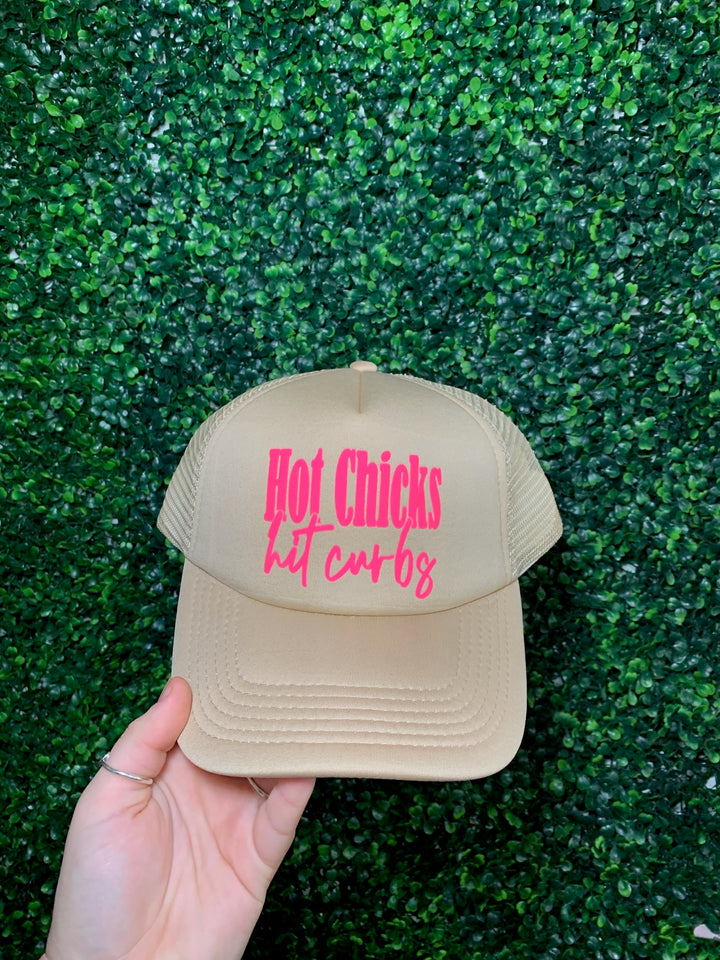 Hot Chicks Hit Curbs Trucker Hat