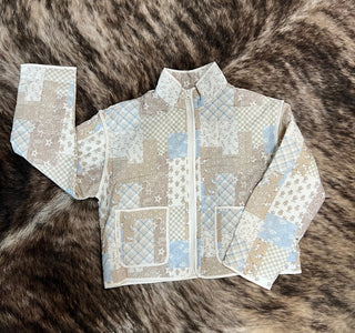 Patchwork Quilted Zip-Up Jacket