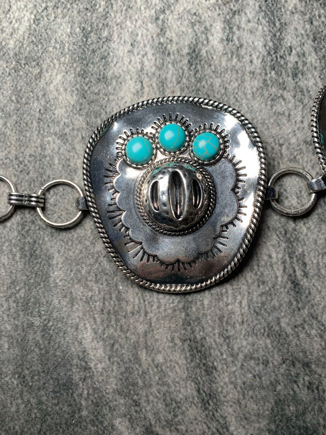 Silver Cowboy Hat Concho Belt