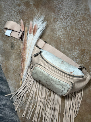 Trinity River Cowhide Fringe Belt Bag