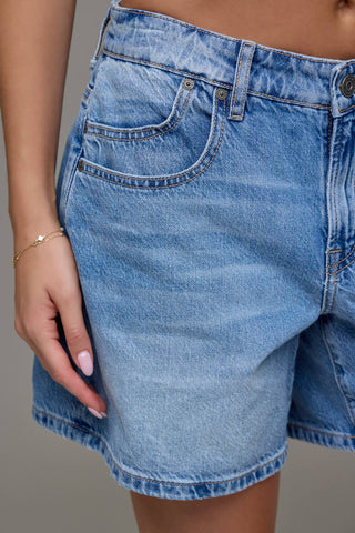 Hidden Jeans High Rise Longline Denim Shorts