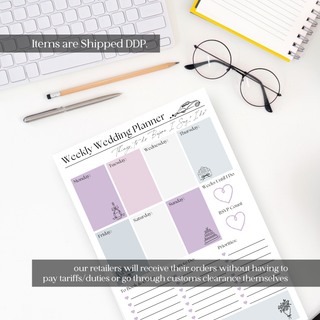 Weekly Wedding Planner: 50-Page Tear Off Notepad