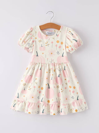 Girls Pink Pumpkin Dress