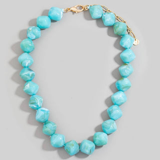 Irregular Marble Resin Beaded Necklace