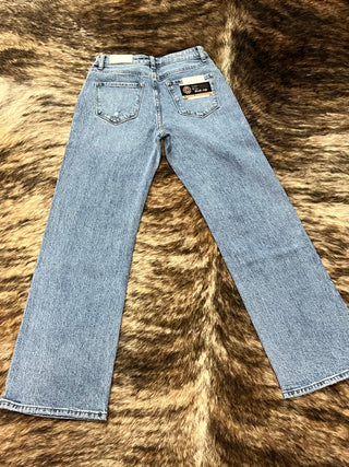 Medium Washed Straight Denim Jeans