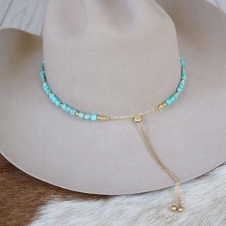 Chunky turquoise stone hat band Ellis, photo 3