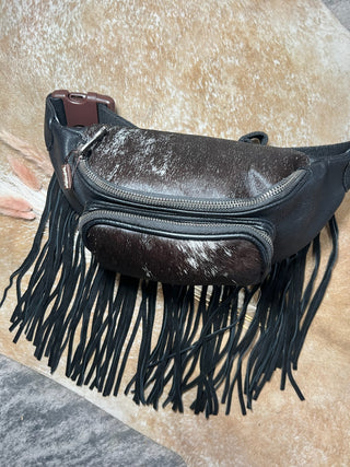 Trinity River Cowhide Fringe Belt Bag