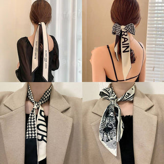 Floral Letter Twilly Scarf for Hair & Bag Accessor