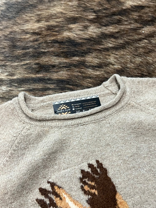 Mallard in Flight Duck Graphic Raglan Sweater - Mocha