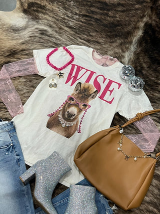 Wise A** Donkey Rhinestone Blingy Tee