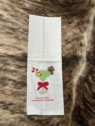 Margarita Christmas Beaded Towel