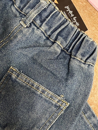 Girls Bow Stretch Wide-Leg Jean