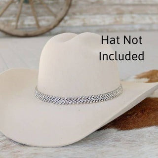 Silver rhinestone bling hat band Harlow, photo 3