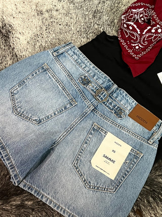 Hidden Jeans High Rise Longline Denim Shorts