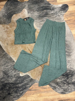 Jade Crinkled Plisse Set