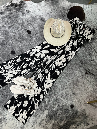 Crinkle Floral Off the Shoulder Jumpsuit