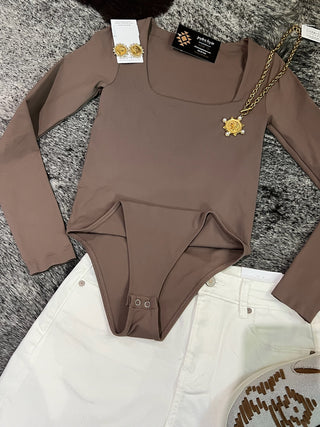 Walnut Square Thick Banded Bodysuit