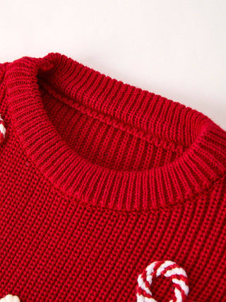 Kid’s Red Christmas "merry" Pullover Sweater