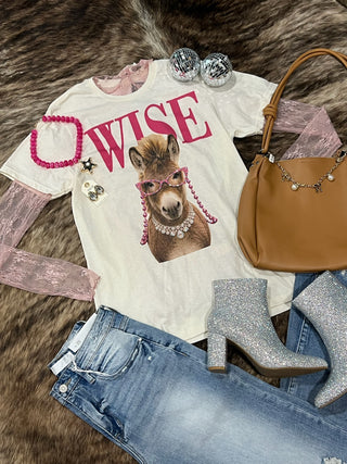 Wise A** Donkey Rhinestone Blingy Tee