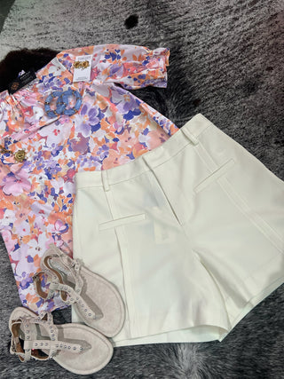 High Waisted Dressy Formal A-Line Shorts