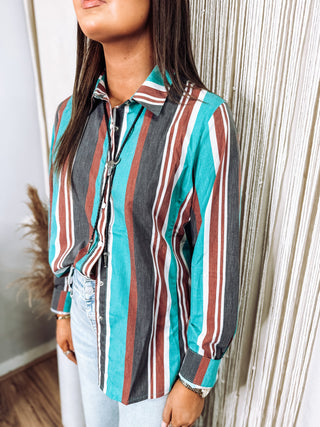 Vintage Brushpopper Pearl Snap Long Sleeve Button Down