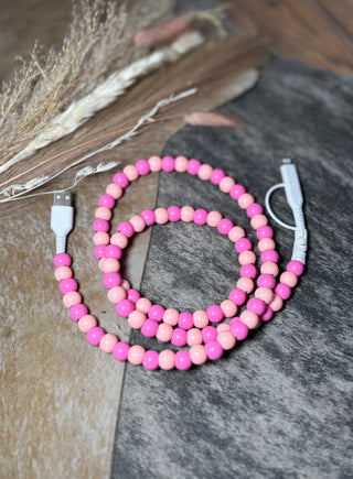 Two Tone Pink Cord Phone Charger