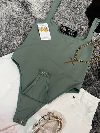 Jade Square neck tank bodysuit