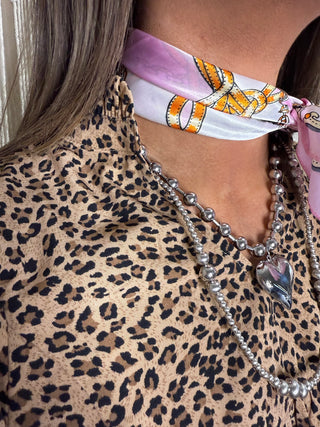 Leopard babydoll puff sleeve dress