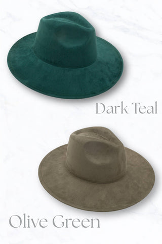 Suede Large Eaves Peach Top Fedora Hat