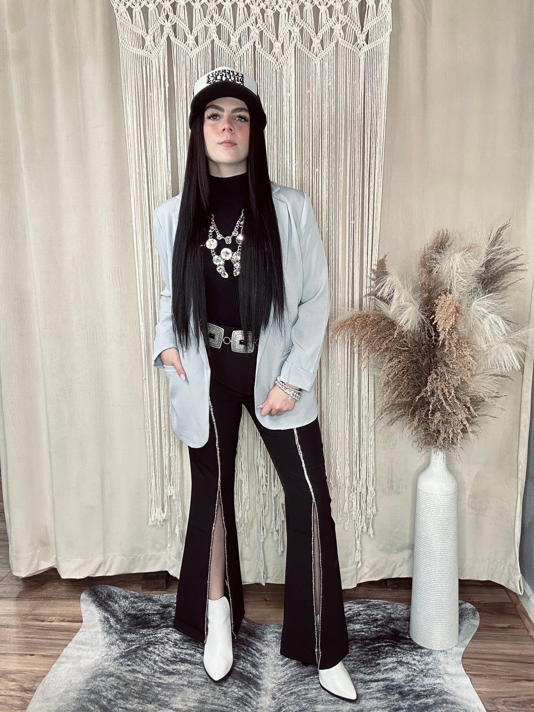 Grey Lizzy Open Front Blazer