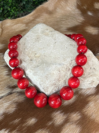 Bohemian colorful round wooden beads necklace, all four colors