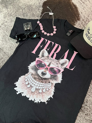 Feral Racoon Boujee Tee