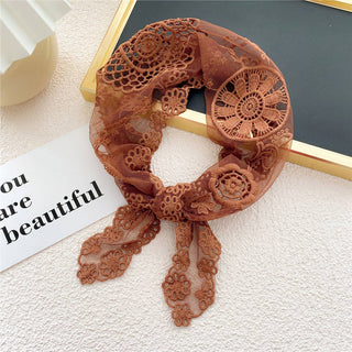 Lace Floral Triangle Scarf