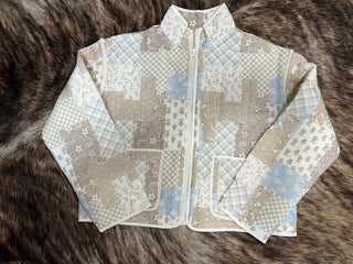 Patchwork Quilted Zip-Up Jacket