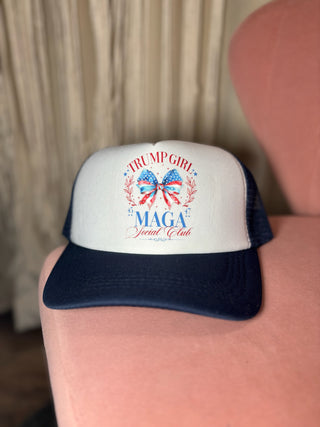 MAGA social club trucker hat