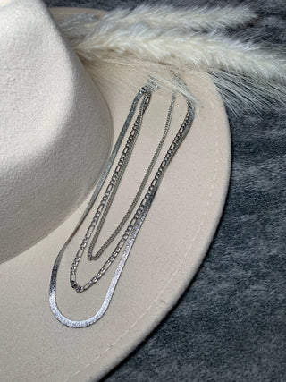 Triple Layer Silver Necklace - Jayden Layne