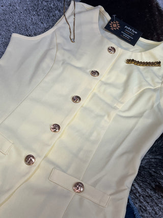 Sleeveless Button Front Vest Top