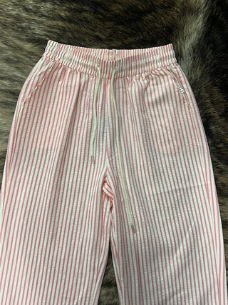 Striped Drawstring Straight Leg Pants (S–3X)