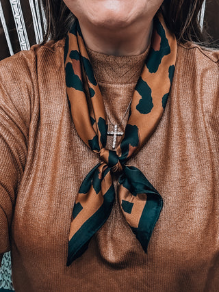 Camel Textured Knit Crew Neck Top