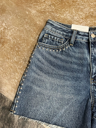 Judy Blue High Rise Studded Denim Shorts
