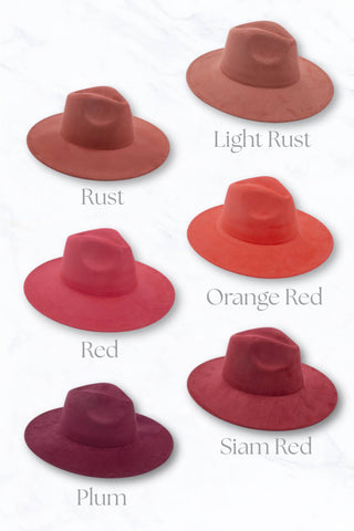 Suede Large Eaves Peach Top Fedora Hat