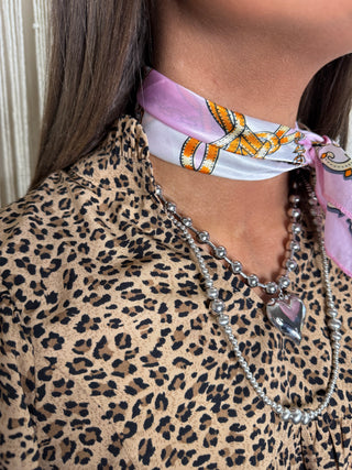 Leopard babydoll puff sleeve dress