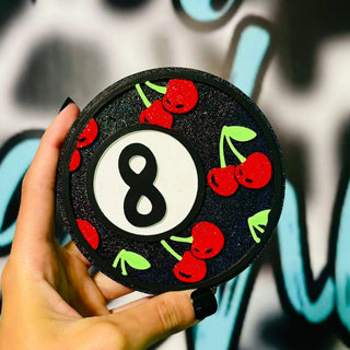 Hand painted cherry 8 ball car freshie