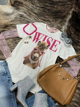 Wise A** Donkey Rhinestone Blingy Tee